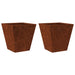 Jardiniere de grădină 2 buc 30x30x30 cm Oțel pentru intemperii - WALTI WALTI