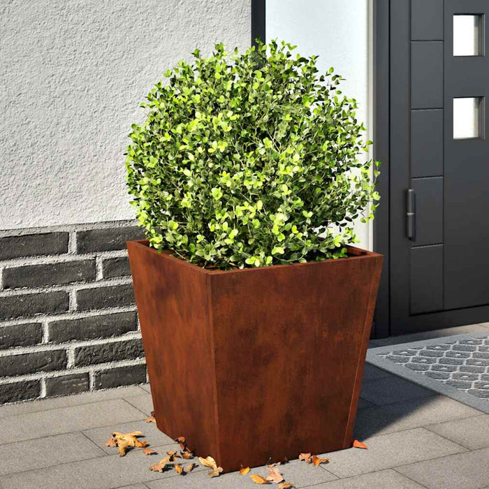 Jardiniere de grădină 2 buc 40x40x40 cm Oțel pentru intemperii WALTI