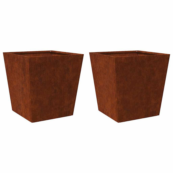 Jardiniere de grădină 2 buc 50x50x50 cm Oțel pentru intemperii - WALTI WALTI