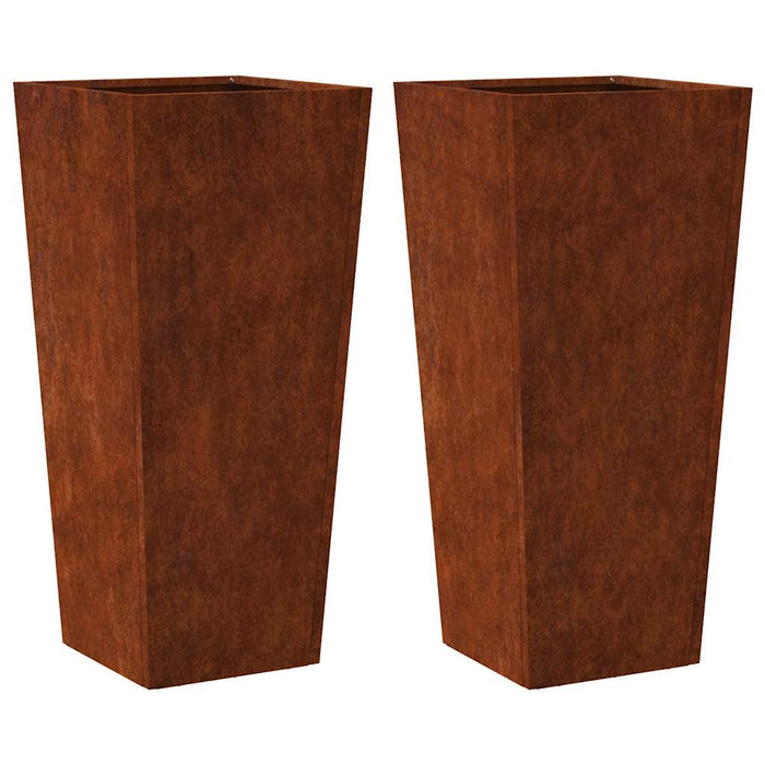 Jardiniere de grădină 2 buc 35x35x75 cm Oțel pentru intemperii - WALTI WALTI