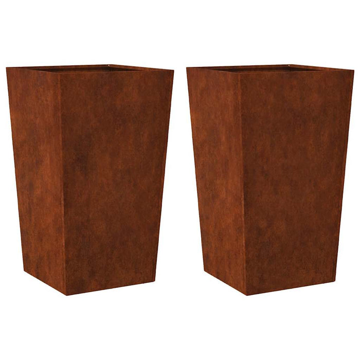 Jardiniere de grădină 2 buc 45x45x75 cm Oțel pentru intemperii WALTI