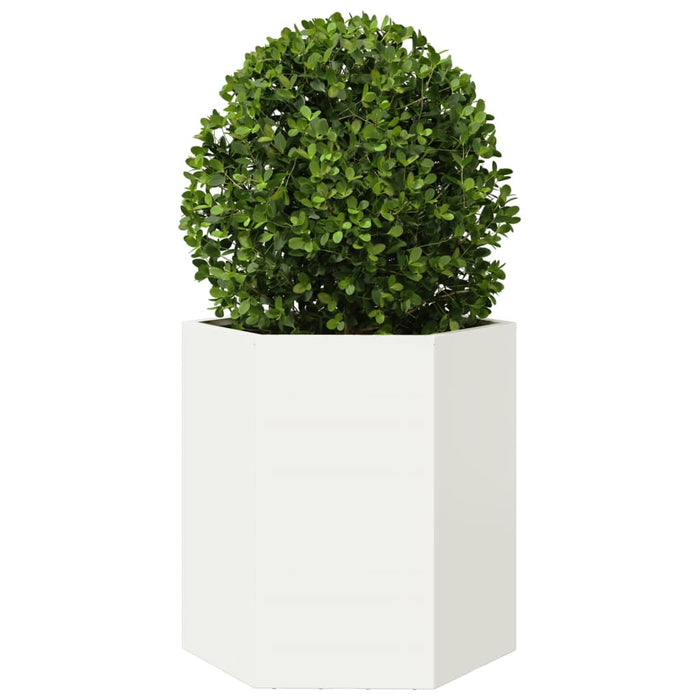 Jardinieră de grădină alb 46x40x45 cm oțel hexagonal - WALTI WALTI
