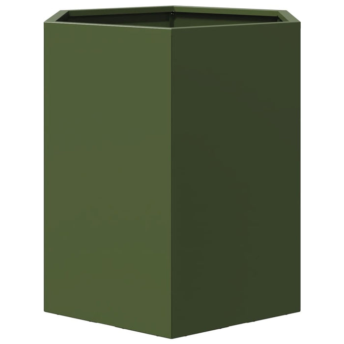 Jardinieră grădină verde măsliniu 46x40x45 cm oțel hexagonal - WALTI WALTI