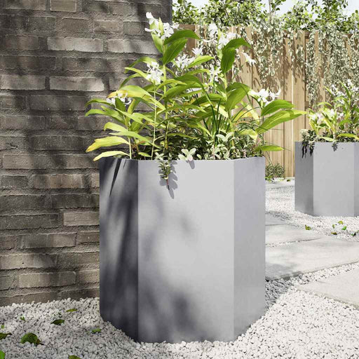 Jardinieră de grădină 46x40x45 cm oțel galvanizat hexagonal - WALTI WALTI