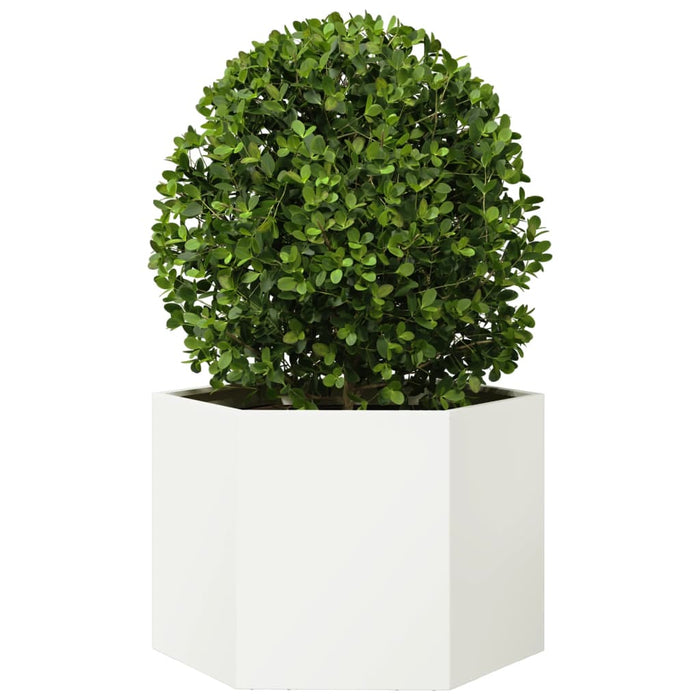 Jardinieră de grădină alb 69x60x45 cm oțel hexagonal - WALTI WALTI