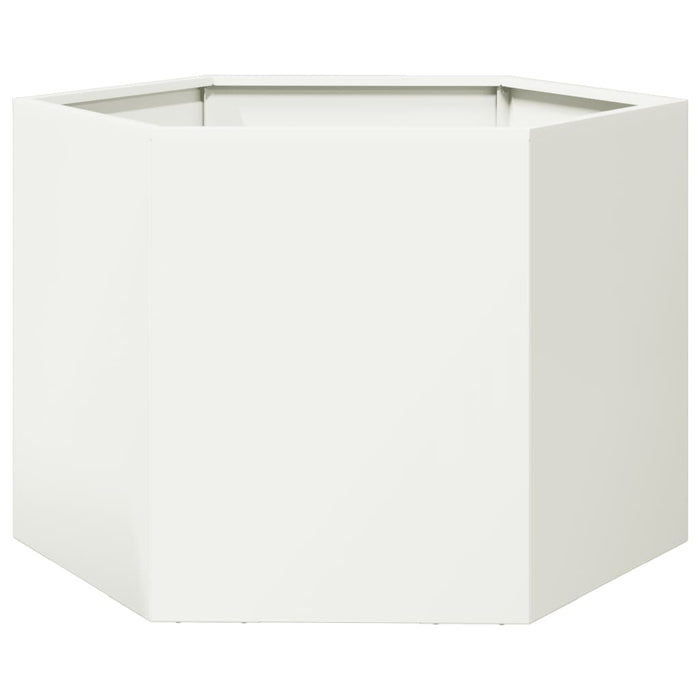 Jardinieră de grădină alb 69x60x45 cm oțel hexagonal - WALTI WALTI