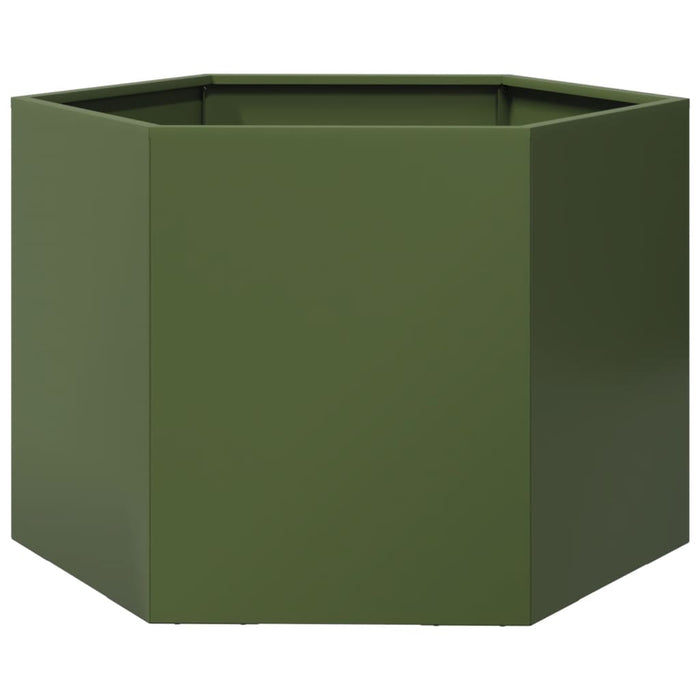 Jardinieră grădină verde măsliniu 69x60x45 cm oțel hexagonal - WALTI WALTI