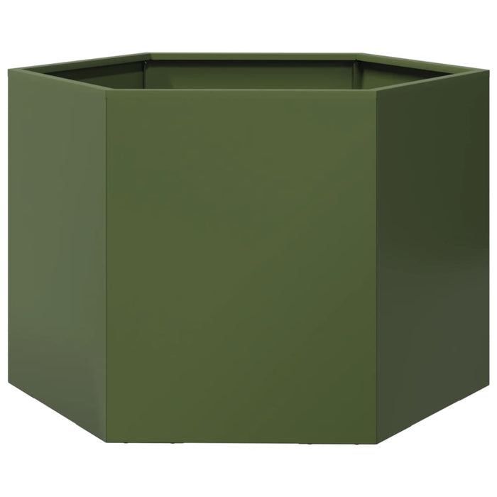 Jardinieră grădină verde măsliniu 69x60x45 cm oțel hexagonal - WALTI WALTI