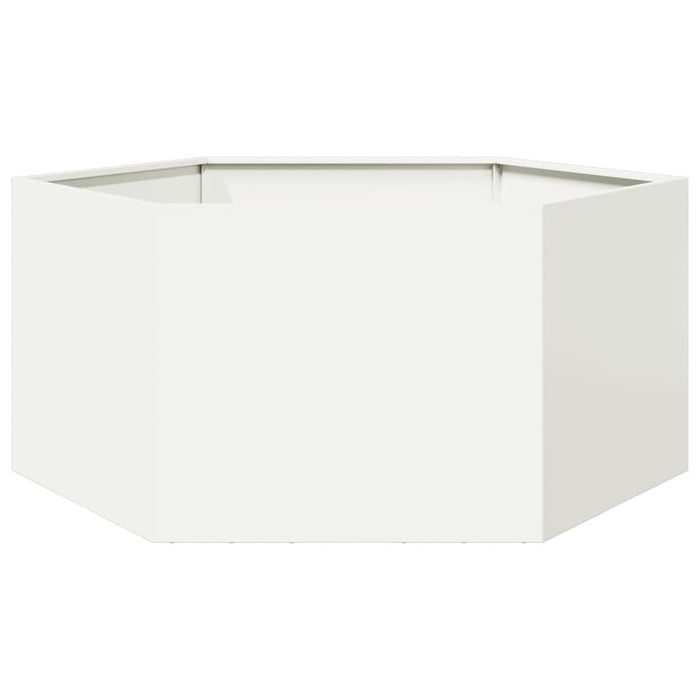 Jardinieră de grădină alb 104x90x45 cm oțel hexagonal - WALTI WALTI