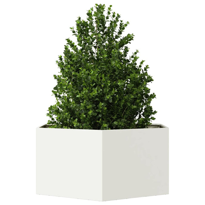 Jardinieră de grădină alb 104x90x45 cm oțel hexagonal - WALTI WALTI