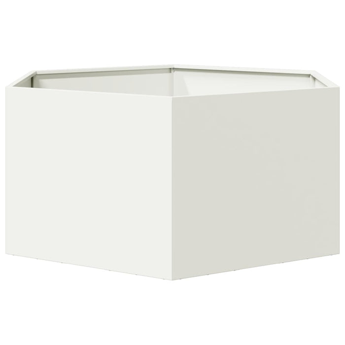 Jardinieră de grădină alb 104x90x45 cm oțel hexagonal - WALTI WALTI