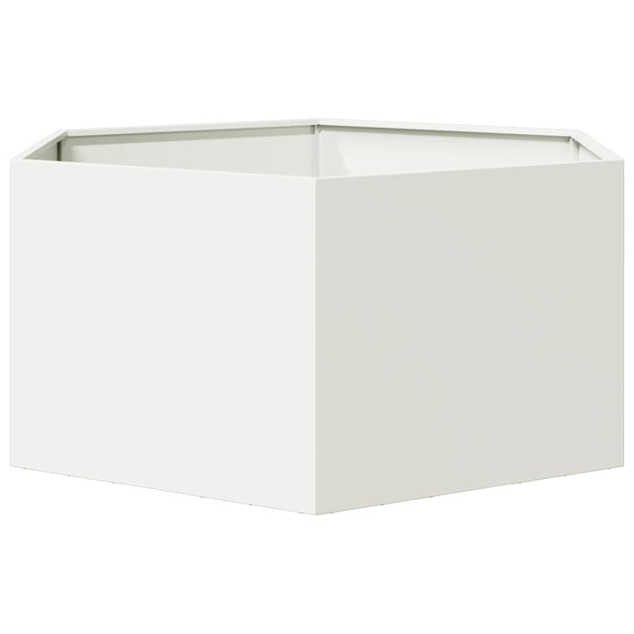 Jardinieră de grădină alb 104x90x45 cm oțel hexagonal - WALTI WALTI