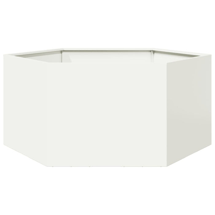 Jardinieră de grădină alb 104x90x45 cm oțel hexagonal - WALTI WALTI