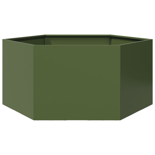 Jardinieră grădină verde măsliniu 104x90x45 cm oțel hexagonal - WALTI WALTI