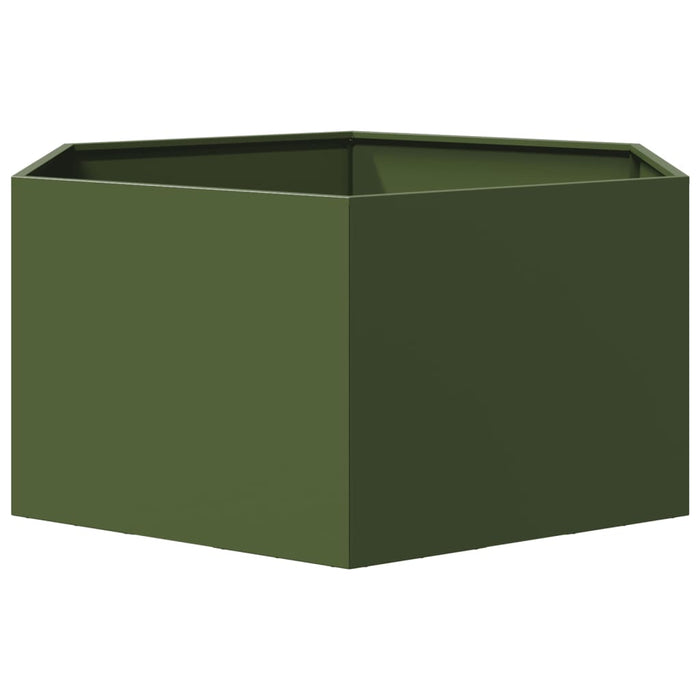 Jardinieră grădină verde măsliniu 104x90x45 cm oțel hexagonal - WALTI WALTI