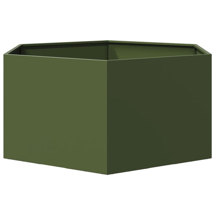 Jardinieră grădină verde măsliniu 104x90x45 cm oțel hexagonal - WALTI WALTI
