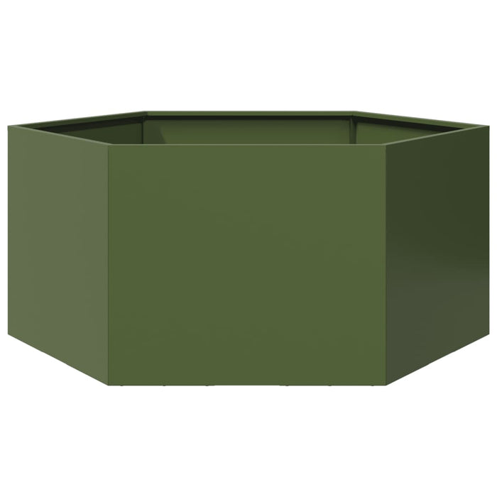 Jardinieră grădină verde măsliniu 104x90x45 cm oțel hexagonal - WALTI WALTI