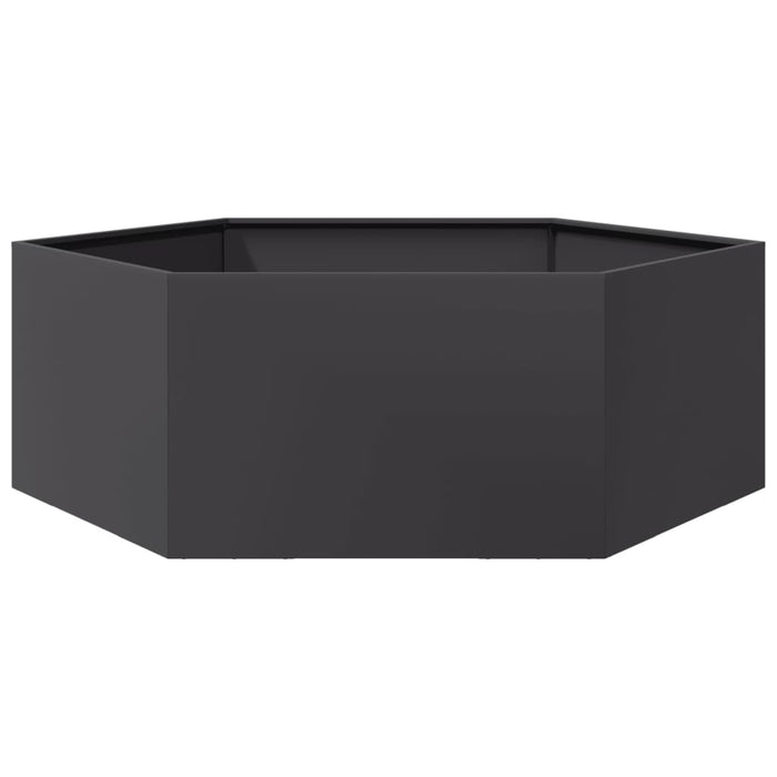 Jardinieră de grădină negru 138x120x45 cm oțel hexagonal - WALTI WALTI