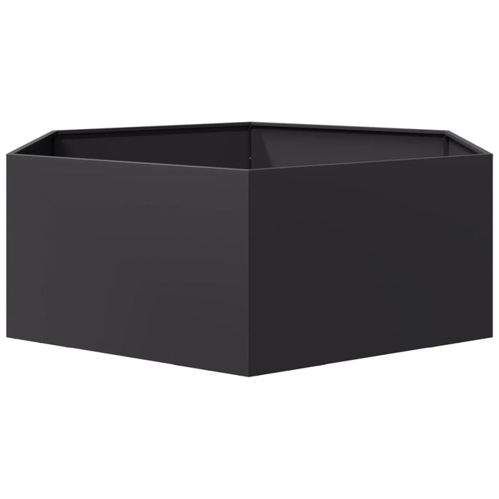 Jardinieră de grădină negru 138x120x45 cm oțel hexagonal - WALTI WALTI
