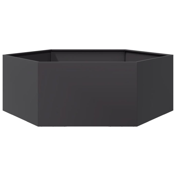 Jardinieră de grădină negru 138x120x45 cm oțel hexagonal - WALTI WALTI