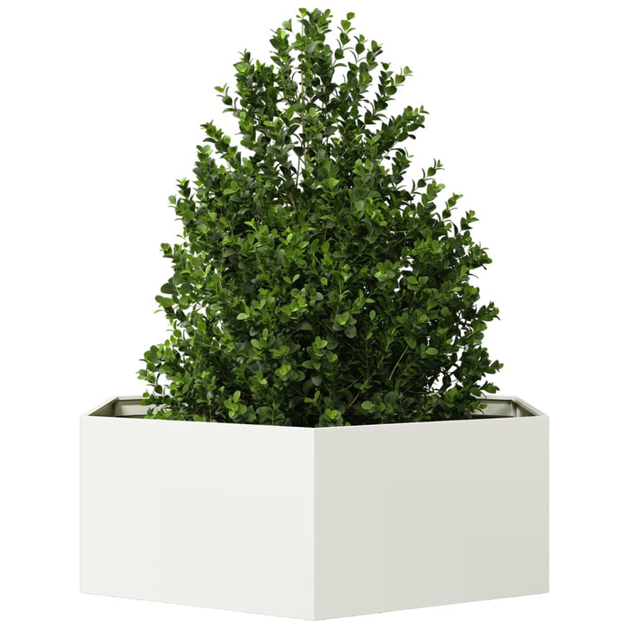 Jardinieră de grădină alb 138x120x45 cm oțel hexagonal - WALTI WALTI