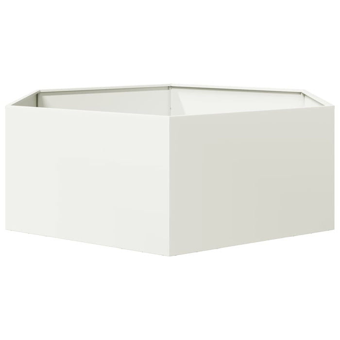 Jardinieră de grădină alb 138x120x45 cm oțel hexagonal - WALTI WALTI