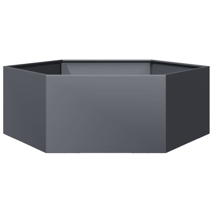 Jardinieră de grădină antracit 138x120x45 cm oțel hexagonal - WALTI WALTI