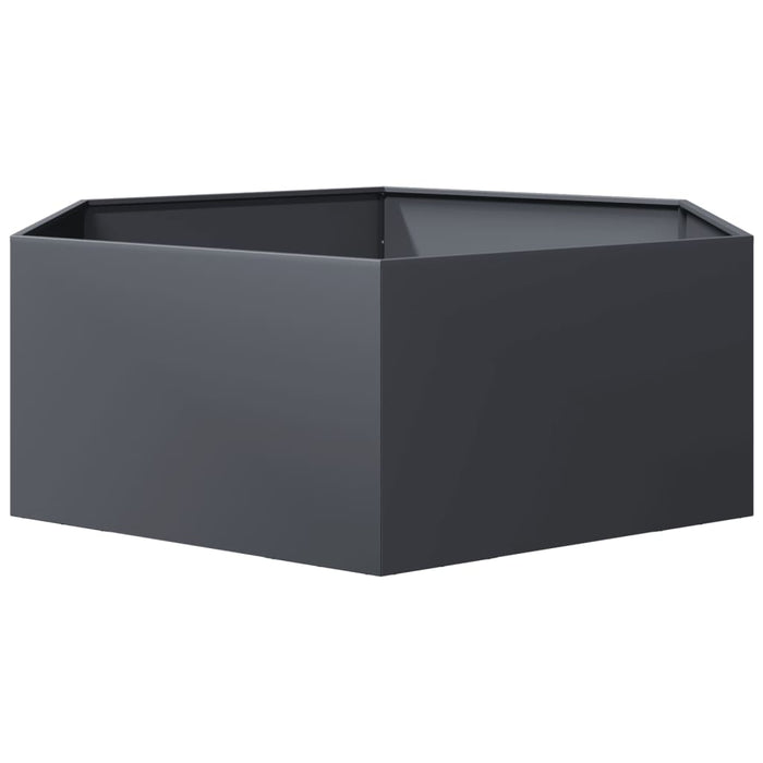 Jardinieră de grădină antracit 138x120x45 cm oțel hexagonal - WALTI WALTI