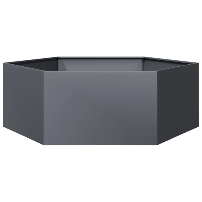 Jardinieră de grădină antracit 138x120x45 cm oțel hexagonal - WALTI WALTI