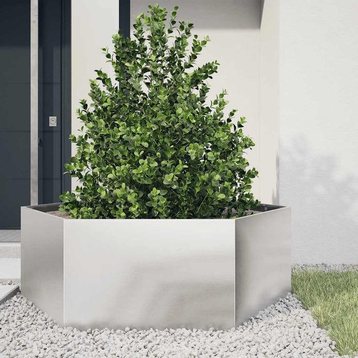 Jardinieră de grădină 138x120x45 cm oțel inoxidabil hexagonal - WALTI WALTI