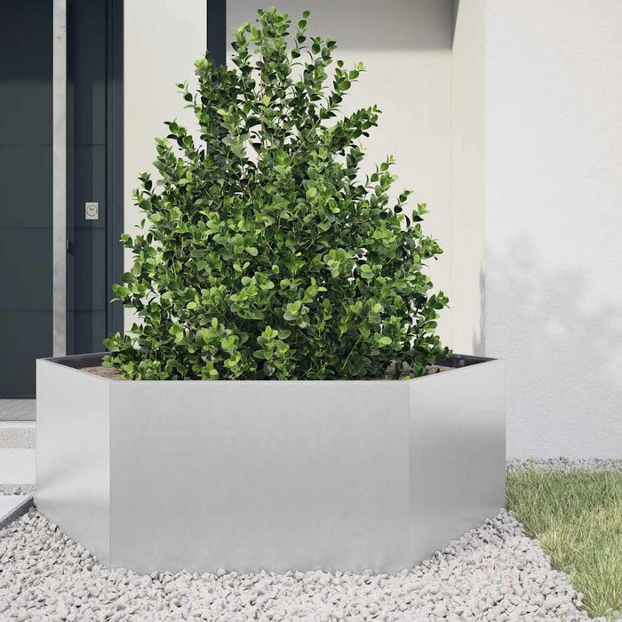 Jardinieră de grădină 138x120x45 cm oțel galvanizat hexagonal - WALTI WALTI