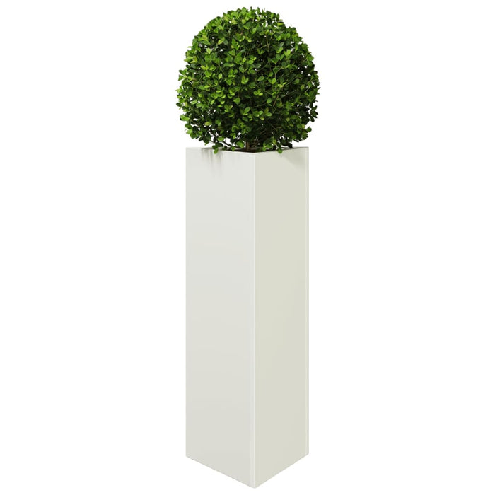 Jardiniere grădină, 2 buc., alb, 30x26x75 cm, oțel, triunghi - WALTI WALTI