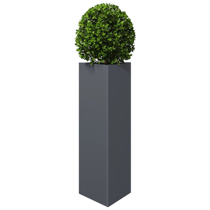 Jardiniere grădină, 2 buc. antracit 30x26x75 cm oțel triunghi - WALTI WALTI