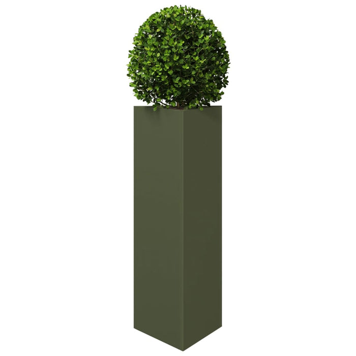 Jardiniere grădină, 2 buc., verde, 30x26x75 cm, oțel, triunghi - WALTI WALTI