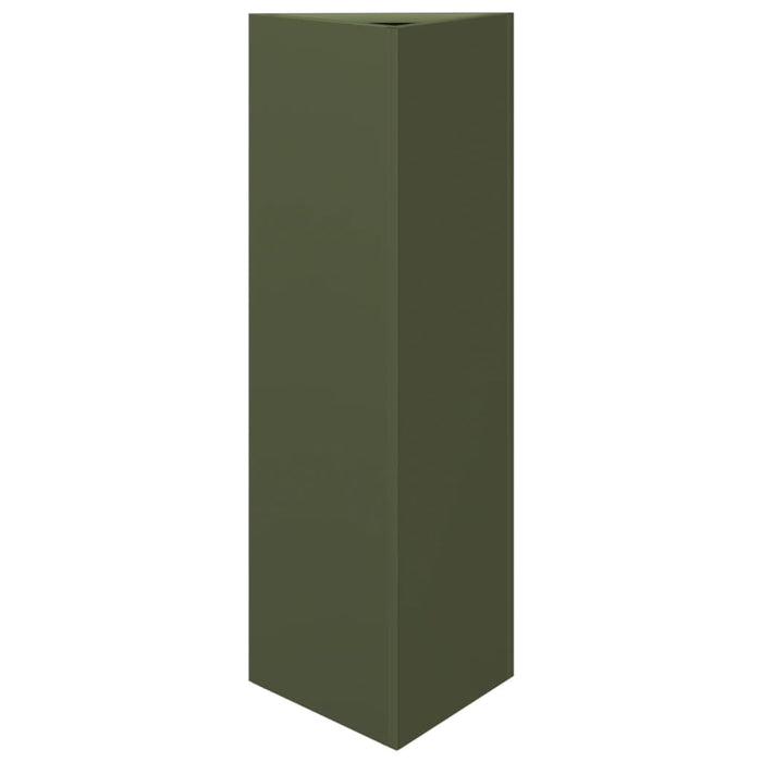 Jardiniere grădină, 2 buc., verde, 30x26x75 cm, oțel, triunghi - WALTI WALTI