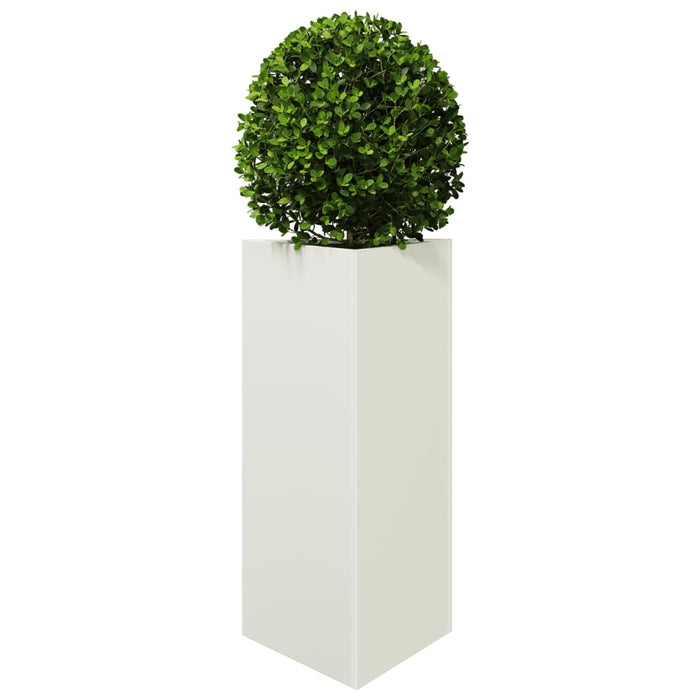 Jardiniere grădină, 2 buc., alb, 40x34,5x75 cm, oțel, triunghi WALTI