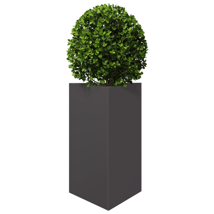 Jardiniere grădină, 2 buc., negru, 50x43x75 cm, oțel, triunghi - WALTI WALTI