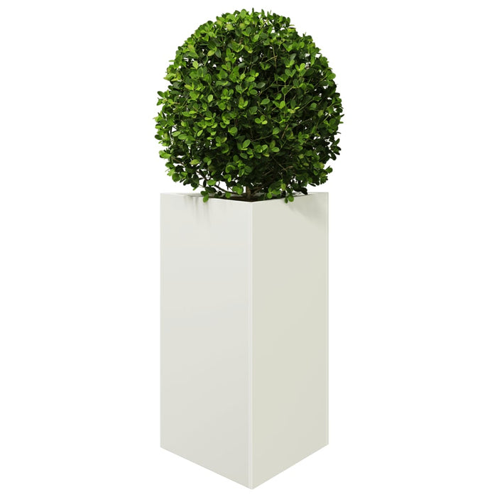 Jardiniere grădină, 2 buc., alb, 50x43x75 cm, oțel, triunghi - WALTI WALTI