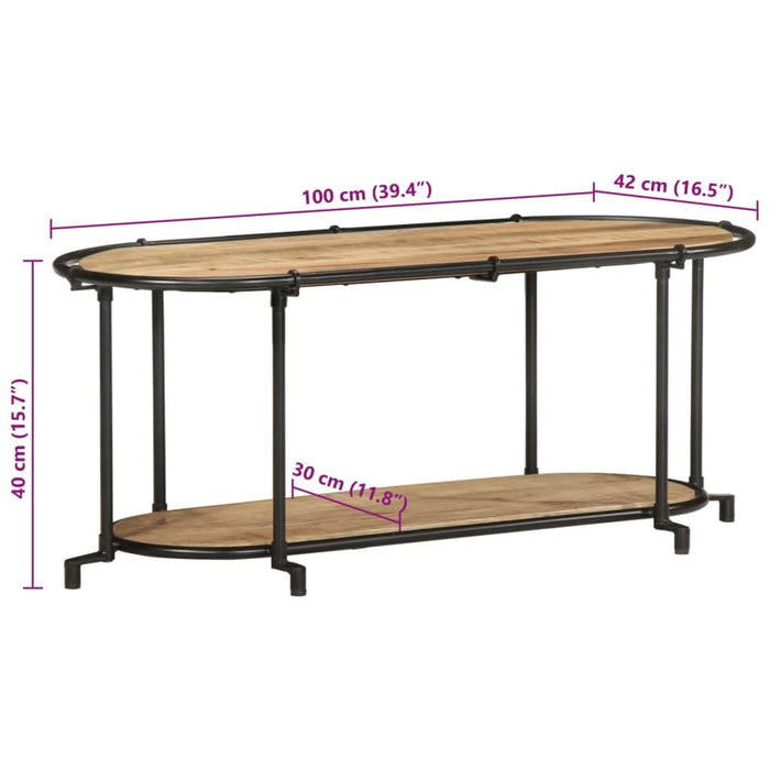 Dulap TV, 100x42x40 cm, lemn masiv mango brut - WALTI WALTI