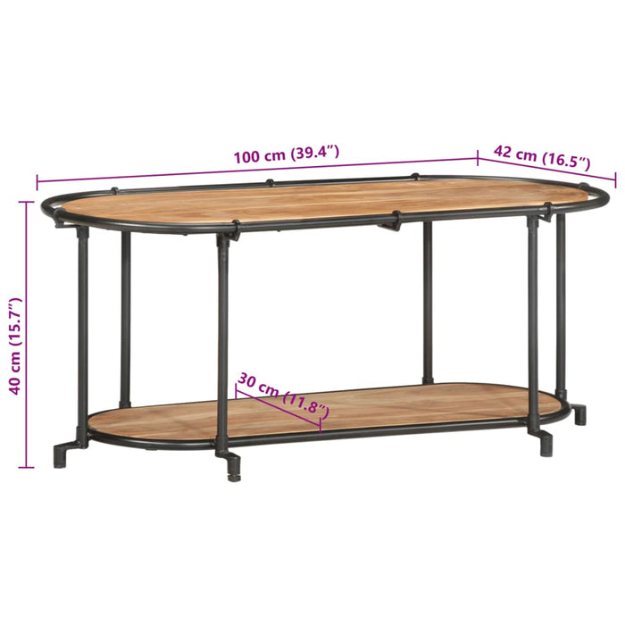 Dulap TV, 100x42x40 cm, lemn masiv de acacia - WALTI WALTI