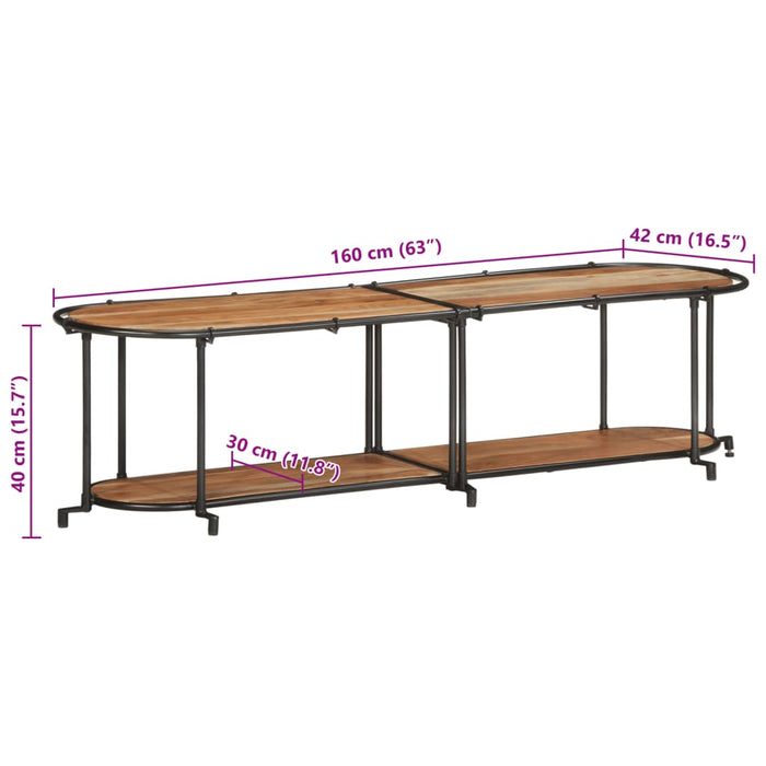 Dulap TV, 160x42x40 cm, lemn masiv de acacia - WALTI WALTI