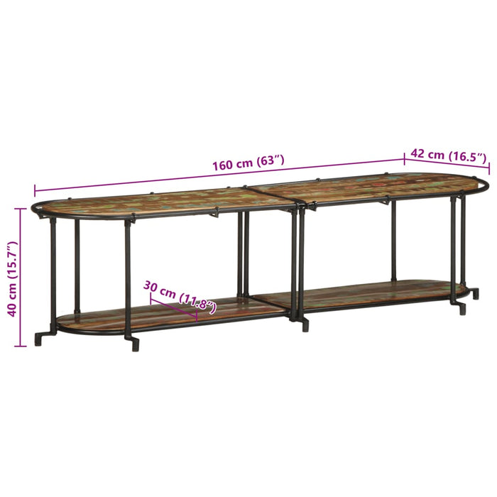 Dulap TV, 160x42x40 cm, lemn masiv reciclat - WALTI WALTI