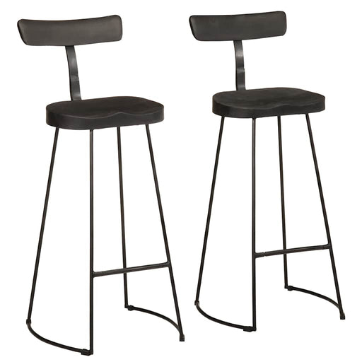 Scaune de bar 2 buc Negru 49x43x103 cm Lemn masiv Mango - WALTI WALTI