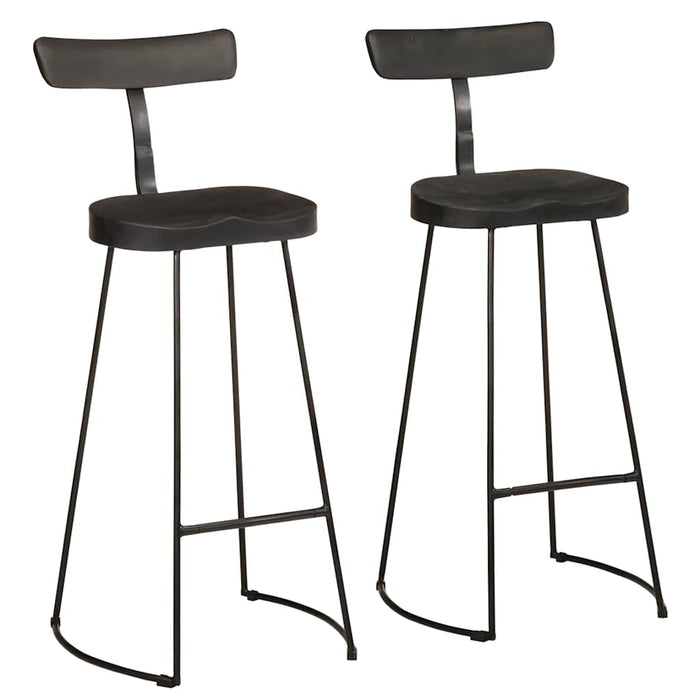 Scaune de bar 2 buc Negru 49x43x103 cm Lemn masiv Mango - WALTI WALTI