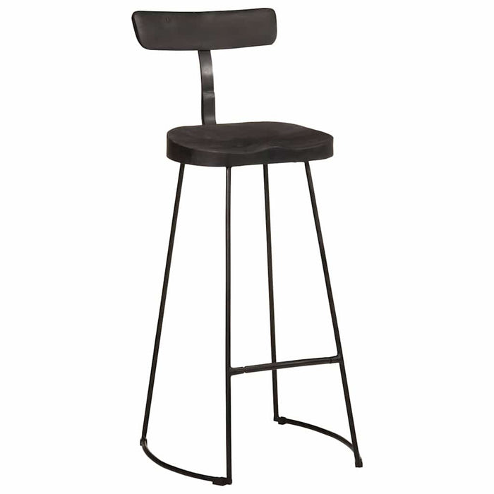 Scaune de bar 2 buc Negru 49x43x103 cm Lemn masiv Mango - WALTI WALTI