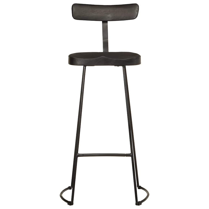 Scaune de bar 2 buc Negru 49x43x103 cm Lemn masiv Mango - WALTI WALTI