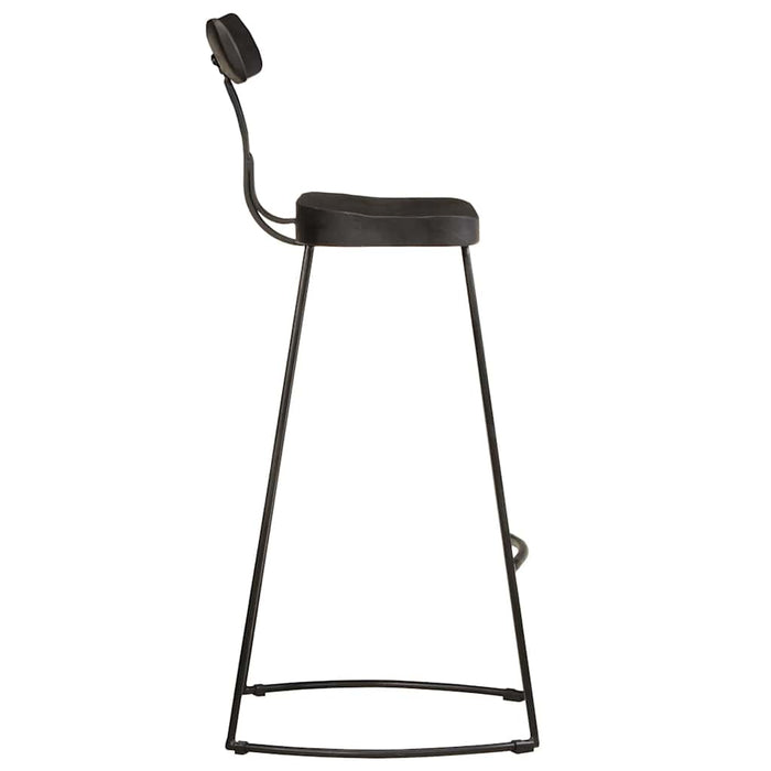 Scaune de bar 2 buc Negru 49x43x103 cm Lemn masiv Mango - WALTI WALTI