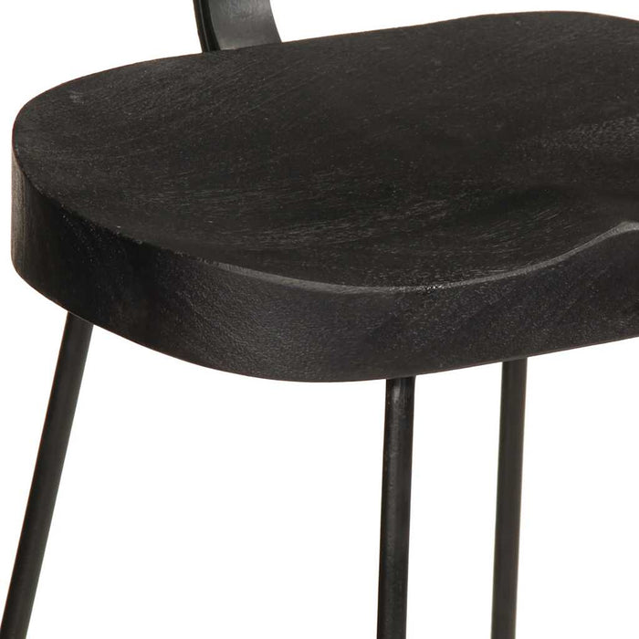 Scaune de bar 2 buc Negru 49x43x103 cm Lemn masiv Mango - WALTI WALTI