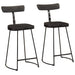 Scaune de bar 2 buc Negru 49x43x88 cm lemn masiv de mango - WALTI WALTI