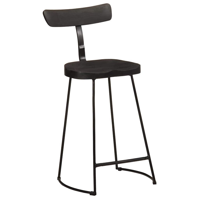 Scaune de bar 2 buc Negru 49x43x88 cm lemn masiv de mango - WALTI WALTI